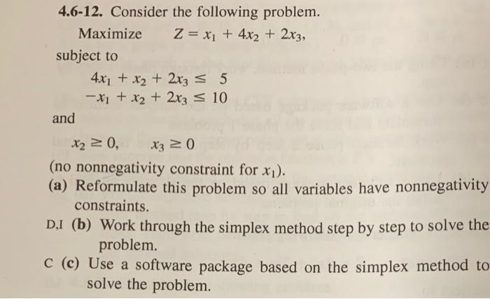 4.6-12. Consider the following problem. Maximize