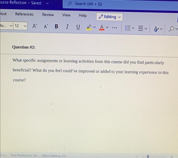 Ourse Reflection - Saved out References Review