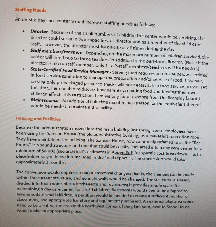 Write an executive summary for this report that