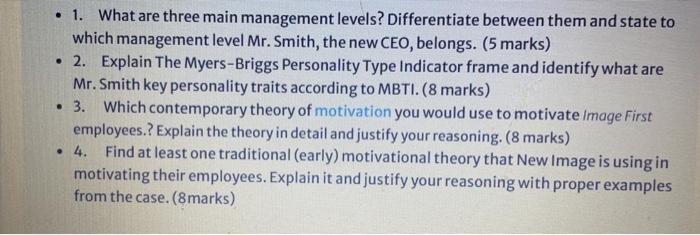 1. What are three main management levels?