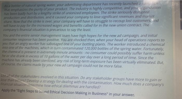 As a bottle of natural spring water, your