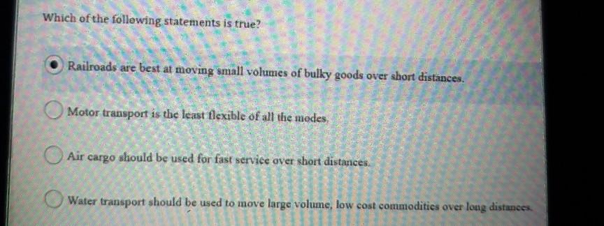 Which of the following statements is true?