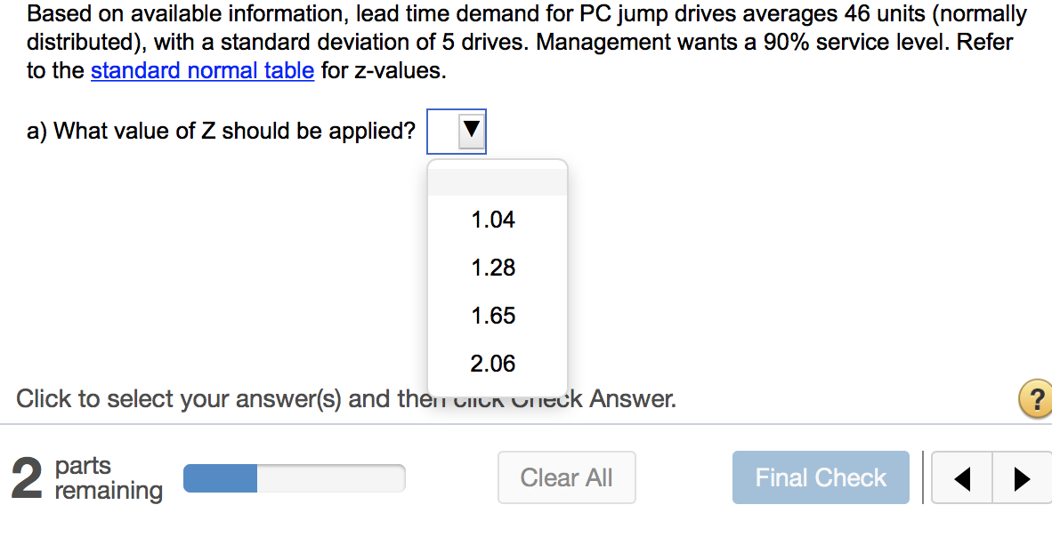 Based on available information, lead time demand