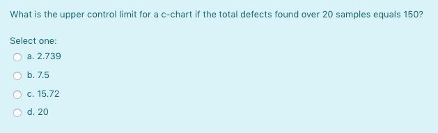 What is the upper controllimit for a c-chart if