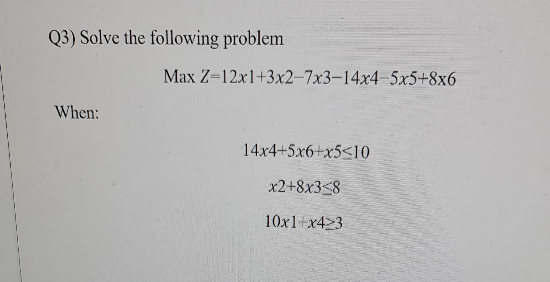 ** solve it using excel ** Q3) Solve the