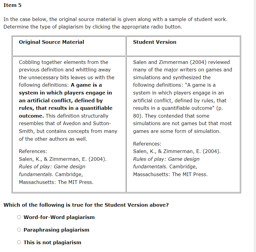 In the case below, the original source material