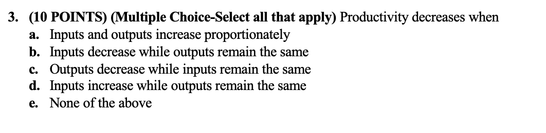3. (10 POINTS) (Multiple Choice-Select all that