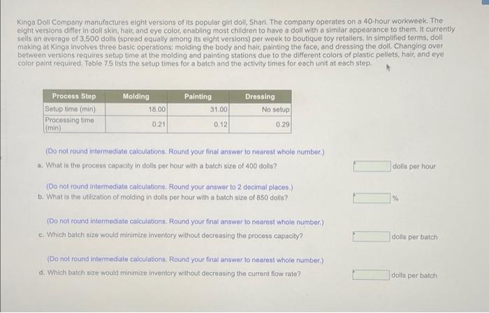 Kinga Doll Company manufactures elght versions of
