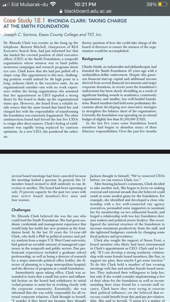 answer question 3 only on case study 12.1 rhonda