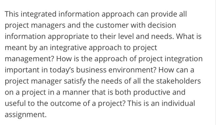 This integrated information approach can provide