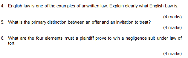 English law is one of the examples of unwritten