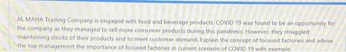 AL MAHA Trading Company is engaged with food and