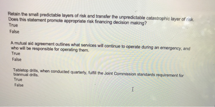 Retain the small predictable layers of risk and