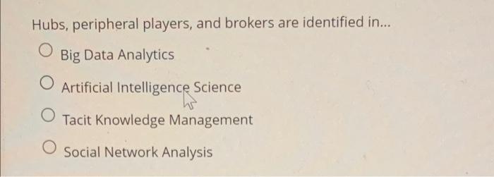 Hubs, peripheral players, and brokers are