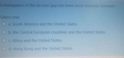 Convergence of the income gap has been most