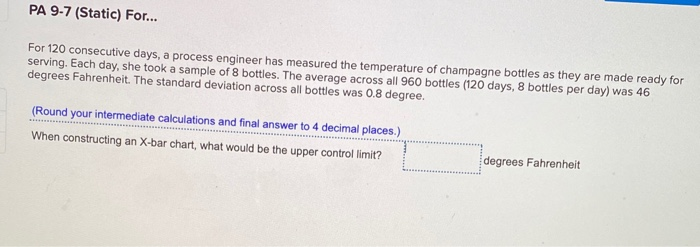 PA 9-7 (Static) For... For 120 consecutive days,