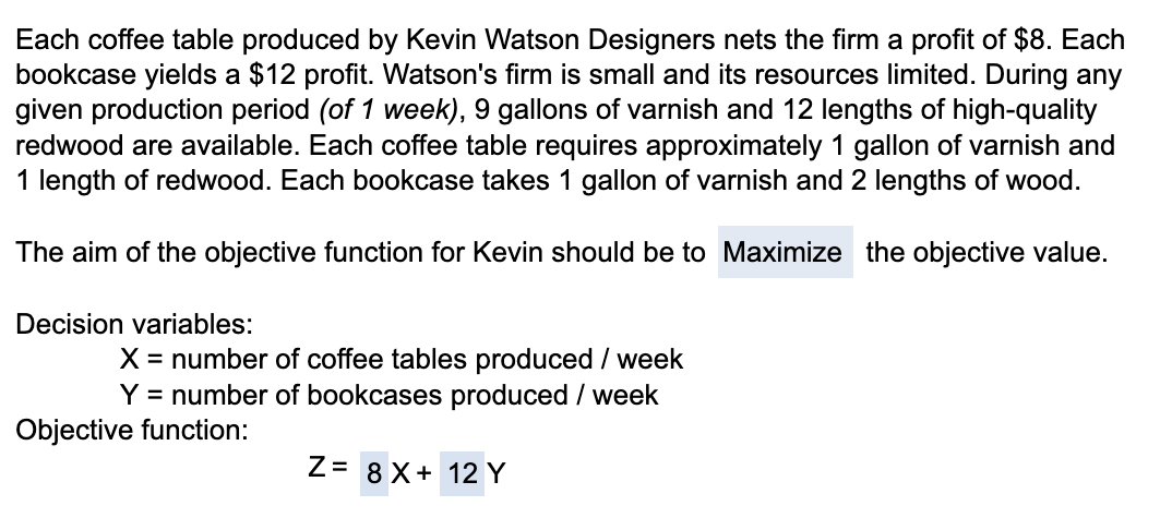 What is the Optimum Solution? X=? Y=? Each coffee