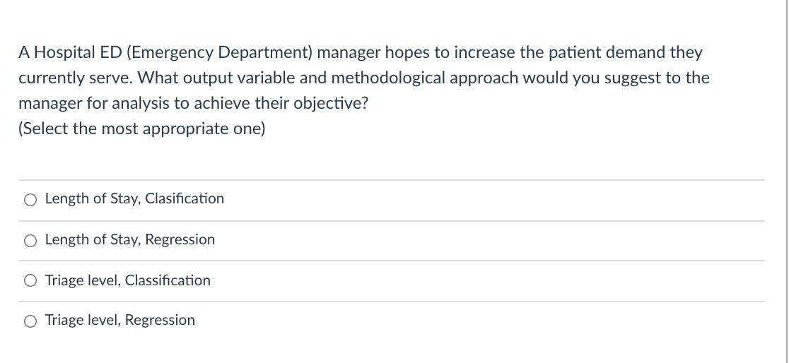 A Hospital ED (Emergency Department) manager