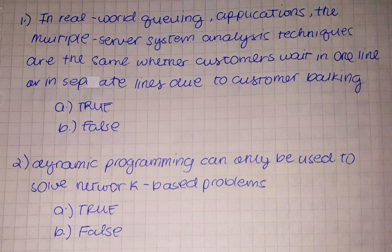 3. Linear programming is typically applied to