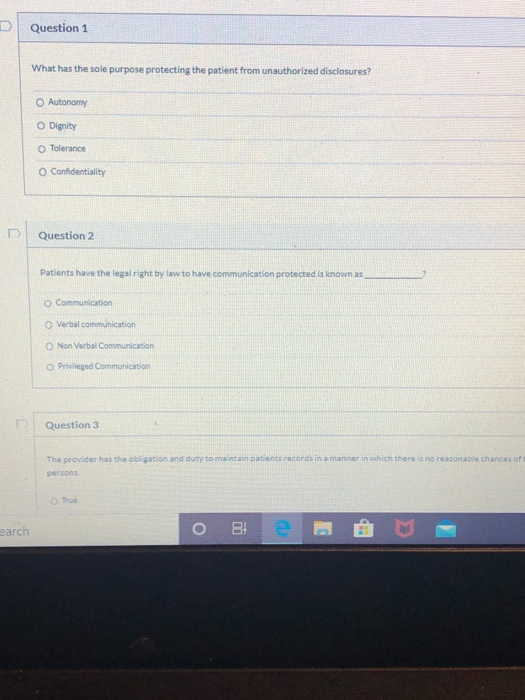 Question 1 What has the sole purpose protecting