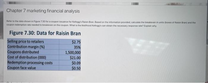 Chapter 7 marketing financial analysis Refer to