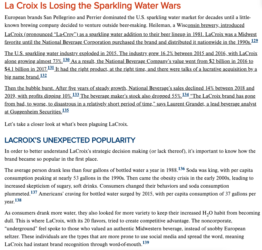 Read the case: "La Croix is Losing the Sparkling