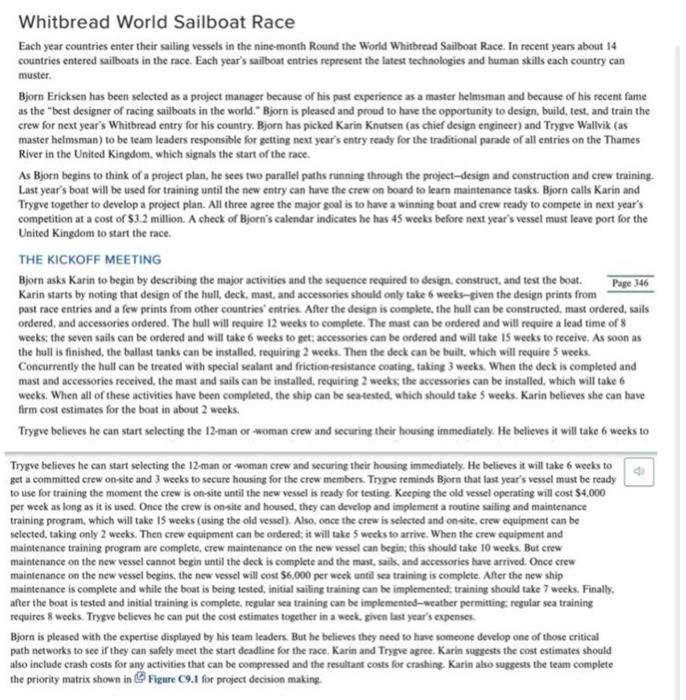 questions 4 and 5 plz . Whitbread World Sailboat