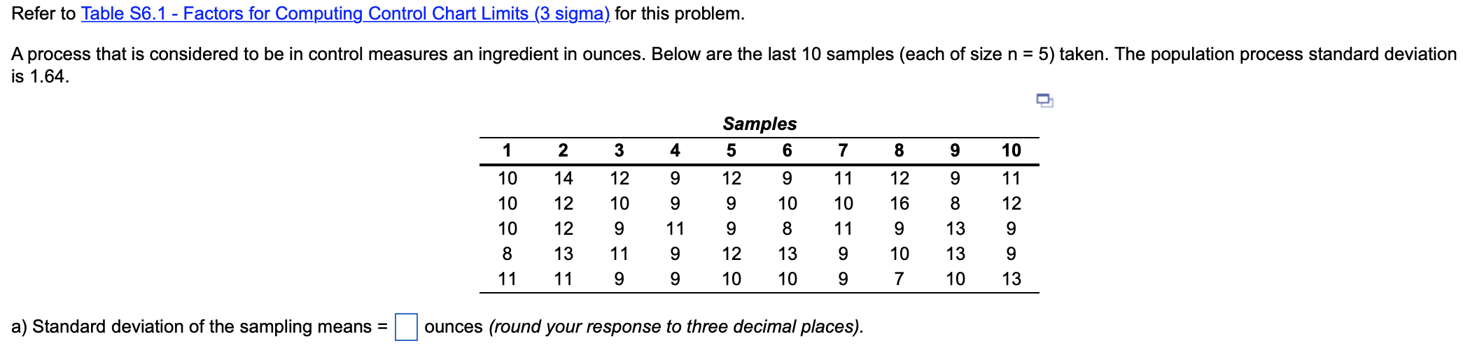 ch. 6s - 7 Refer to Table 56.1 - Factors for