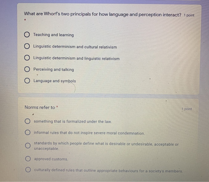 What are Whorf's two principals for how language