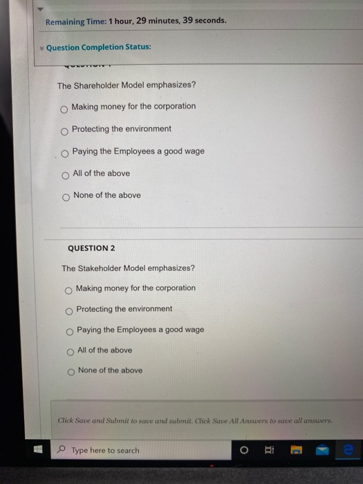 Remaining Time: 1 hour, 29 minutes, 39 seconds.