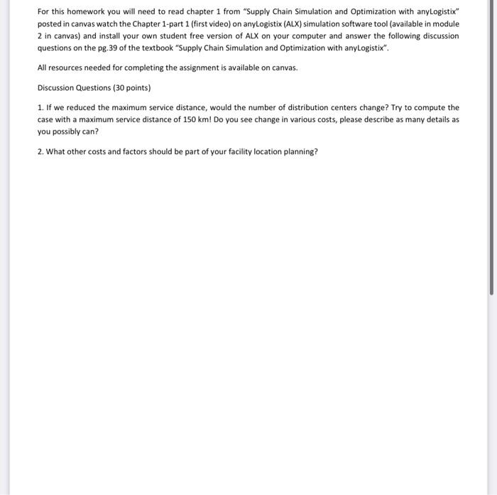 For this homework you will need to read chapter 1