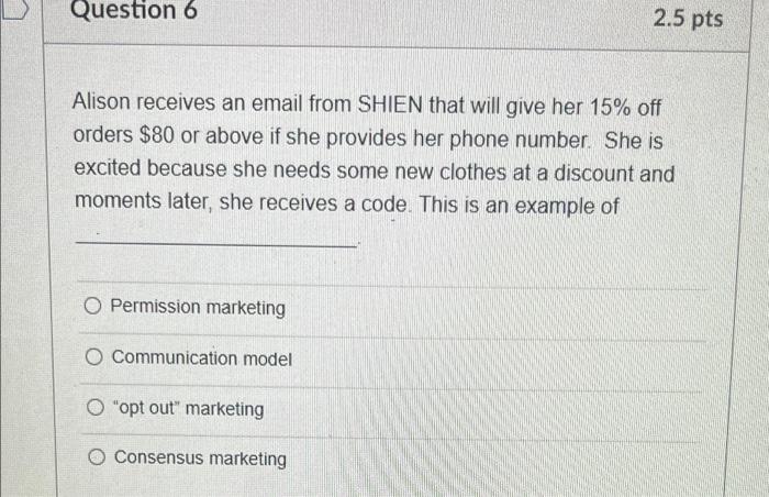 question 5 question 6 D Question 5 2.5 pts Many