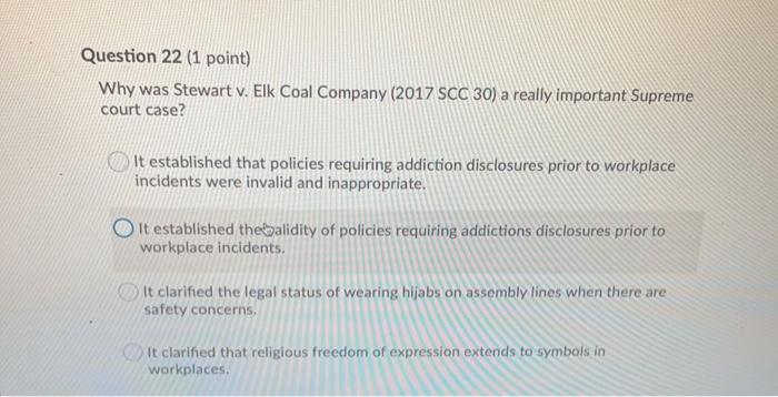 Question 21 (1 point) Which reason for someone