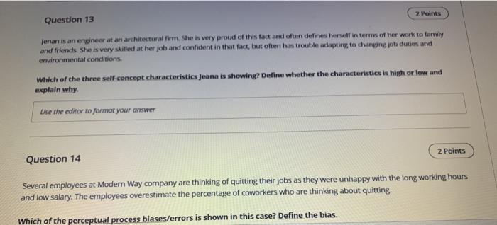 Question 13 2 Points Jenan is an engineer at an