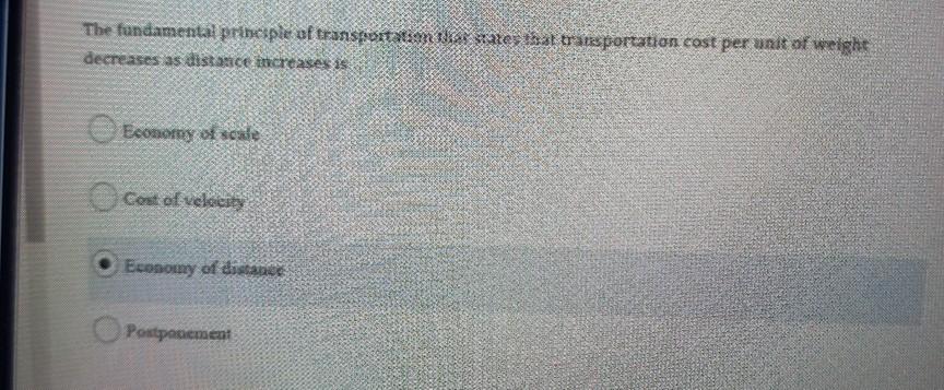 The fundamental prinesple of transport sem er