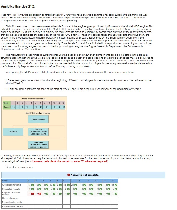 Analytics Exercise 21-2 Recently, Phil Herris,