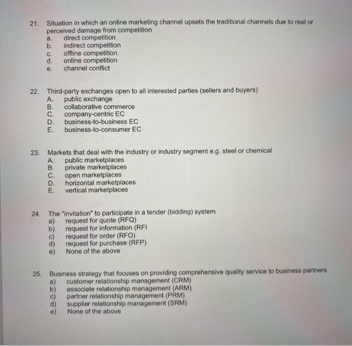 21. Situation in which an online marketing