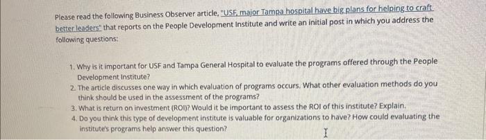 Please read the following Business Observer