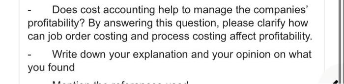 Does cost accounting help to manage the