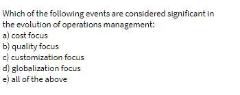Which of the following events are considered