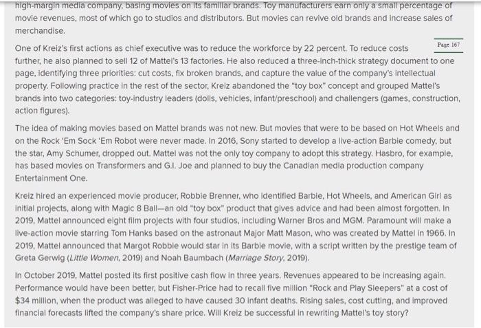 Which of the changes at Mattel are emergent, and