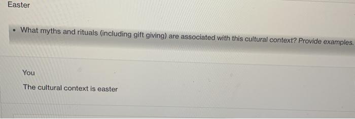 Easter What myths and rituals (including gift