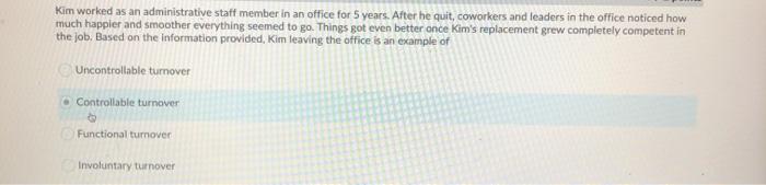 Kim worked as an administrative staff member in