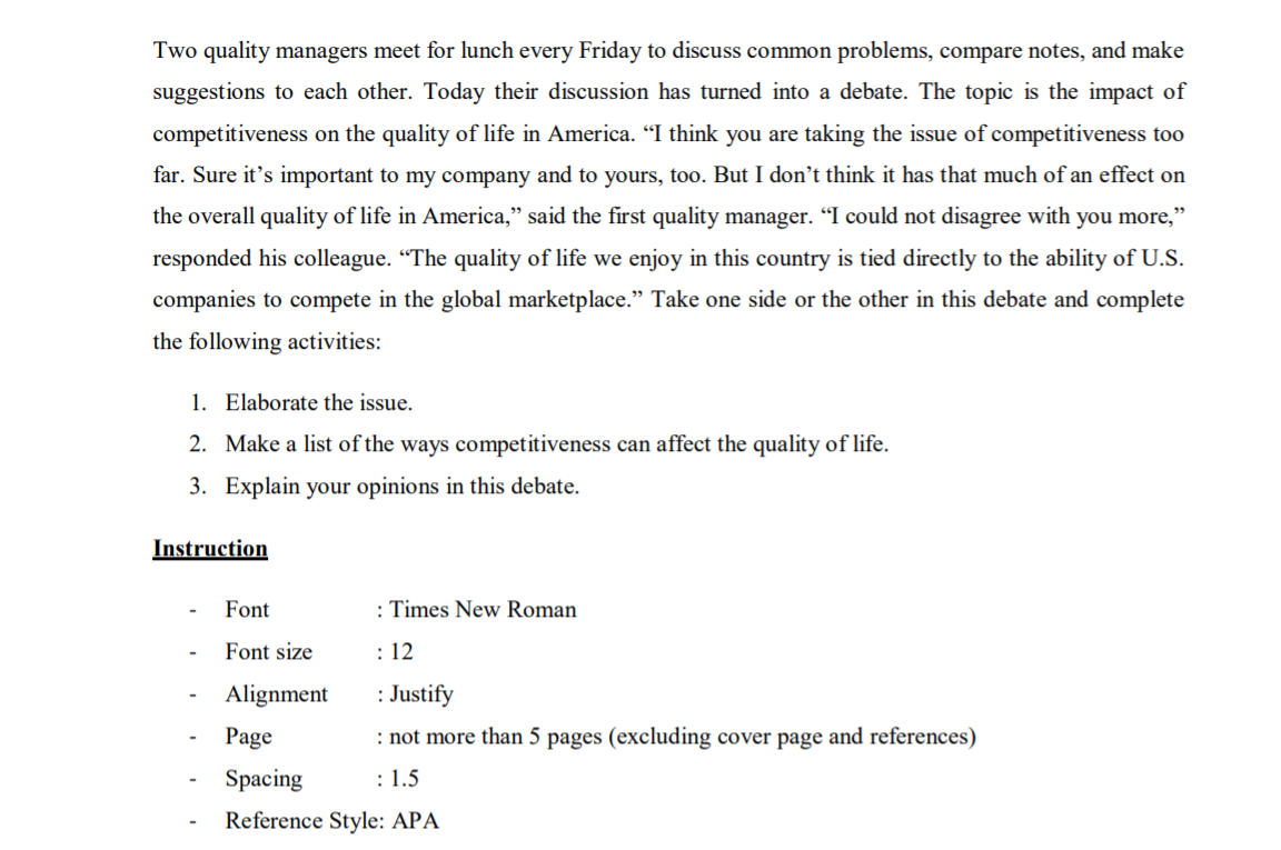 Two quality managers meet for lunch every Friday