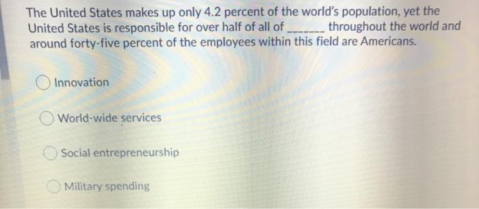 The United States makes up only 4.2 percent of