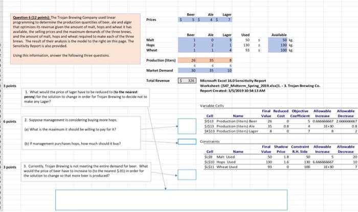 please answer all three parts and show your work