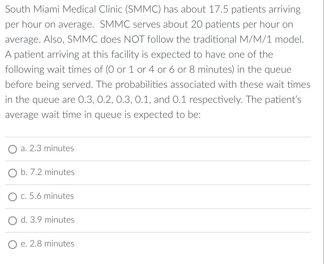 South Miami Medical Clinic (SMMC) has about 17.5