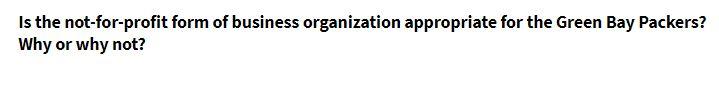 Is the not-for-profit form of business