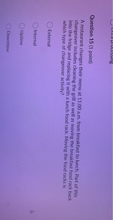 a Processing Question 15 (1 point) A restaurant