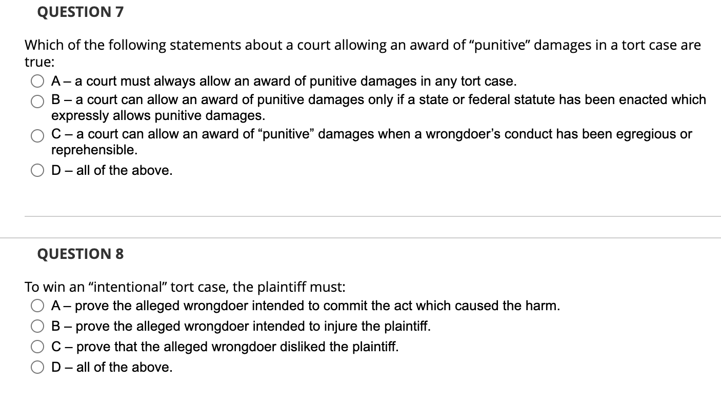 QUESTION 7 Which of the following statements